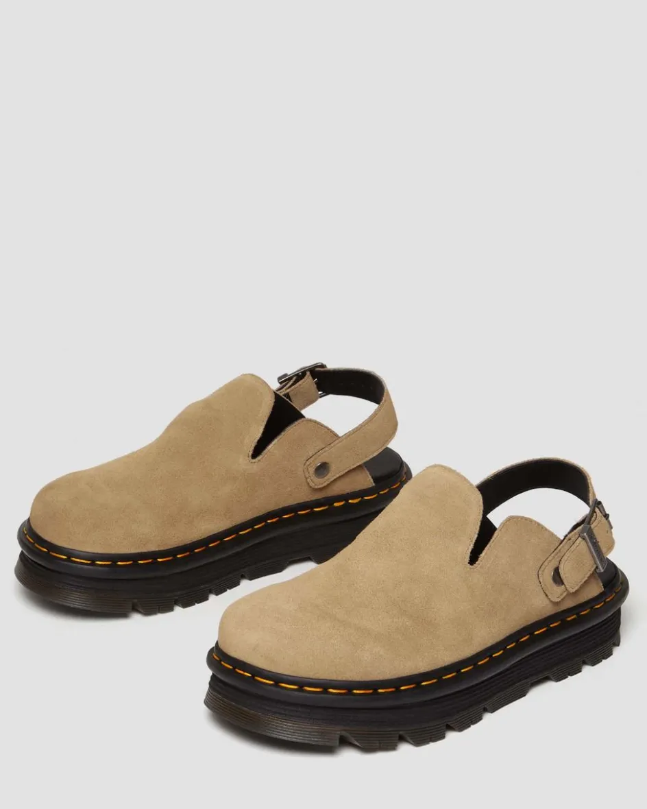 Dr. Martens Mules|Shoes*Zebzag Suede Casual Slingback Platform Mules in Savannah Tan Savannah Tan — E.H.Suede