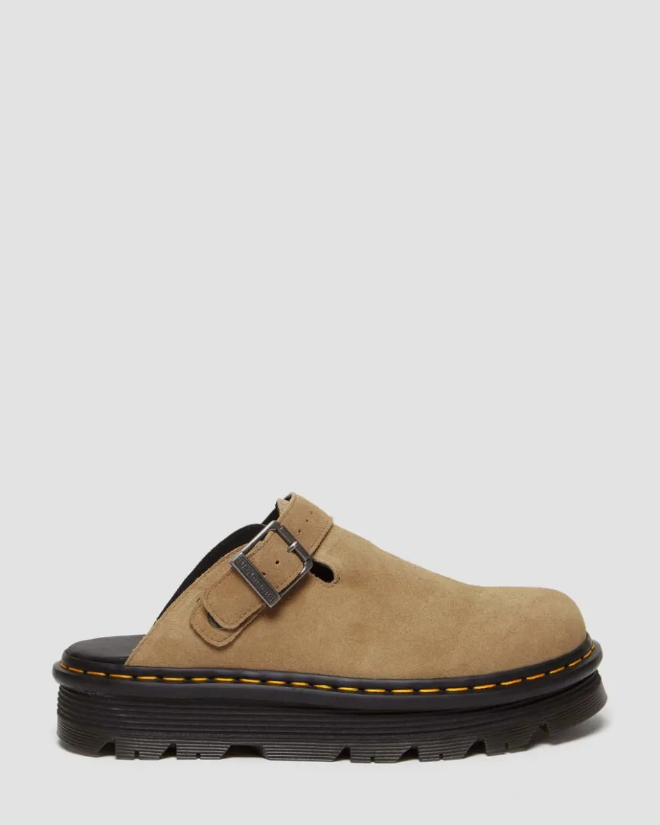 Dr. Martens Mules|Shoes*Zebzag Suede Casual Slingback Platform Mules in Savannah Tan Savannah Tan — E.H.Suede