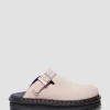 Dr. Martens Last Chance Styles*Zebzag Suede Casual Slingback Platform Mules in Powder Pink Powder Pink — E.H.Suede