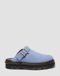 Dr. Martens Mules|Sandals*Zebzag Suede Casual Slingback Platform Mules in Cornflower Blue CORNFLOWER BLUE — E.H.Suede