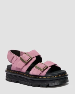Dr. Martens New And Featured|Sandals*Zebzag Suede Platform Sandals in Dusty Rose Dusty Rose — E.H.Suede