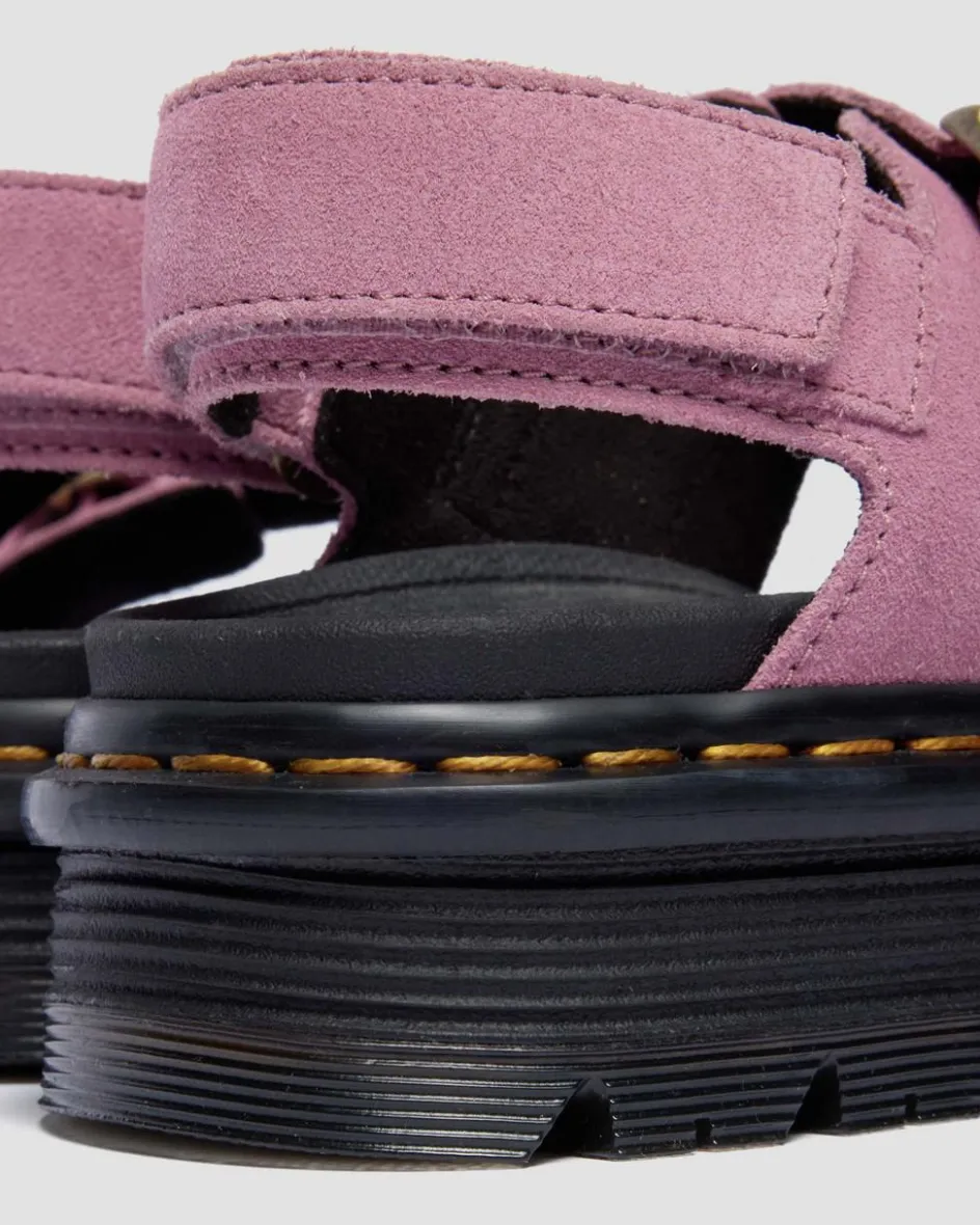 Dr. Martens New And Featured|Sandals*Zebzag Suede Platform Sandals in Dusty Rose Dusty Rose — E.H.Suede