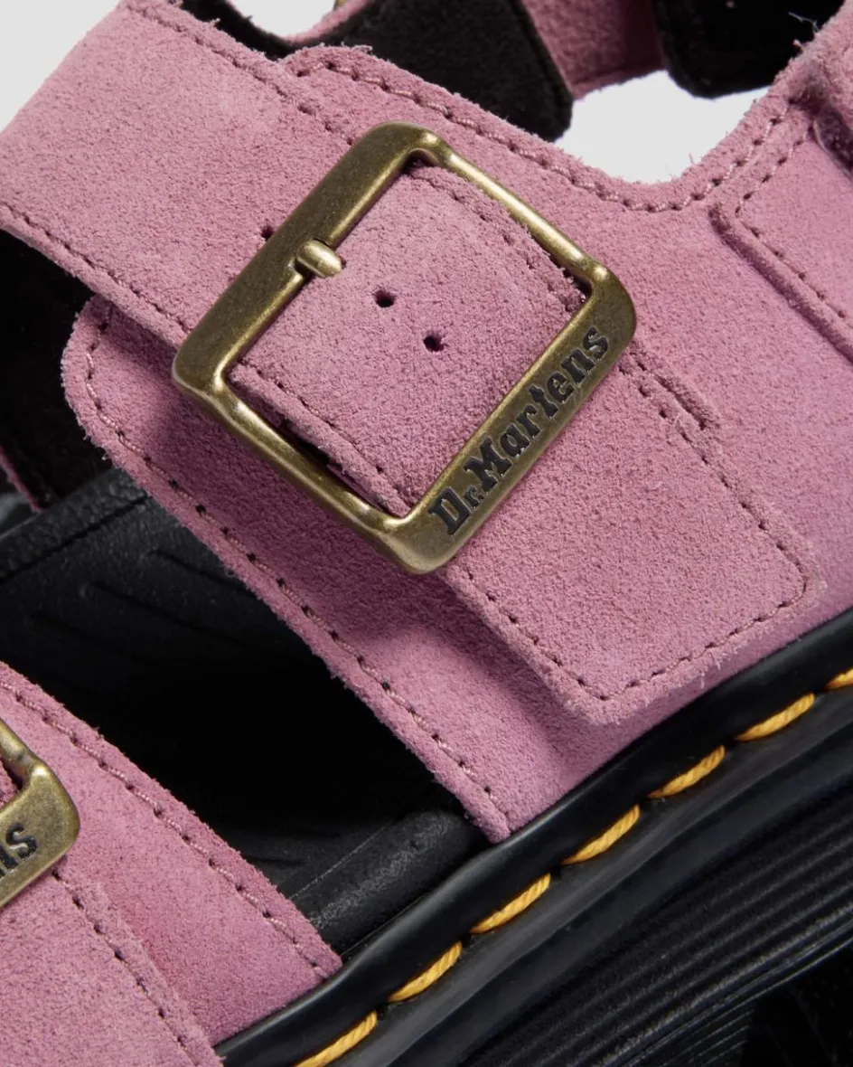 Dr. Martens New And Featured|Sandals*Zebzag Suede Platform Sandals in Dusty Rose Dusty Rose — E.H.Suede