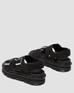 Dr. Martens Sandals|Zebzag: The Art Of Comfort*Zebzag Suede Platform Sandals in Black Black — E.H.Suede