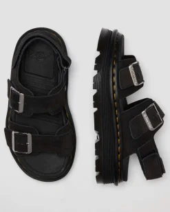 Dr. Martens Sandals|Zebzag: The Art Of Comfort*Zebzag Suede Platform Sandals in Black Black — E.H.Suede