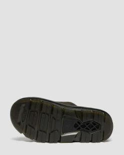 Dr. Martens Mules|Slides*Zebzag Suede Platform Slides in Black Black — E.H.Suede