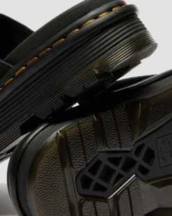 Dr. Martens Mules|Slides*Zebzag Suede Platform Slides in Black Black — E.H.Suede