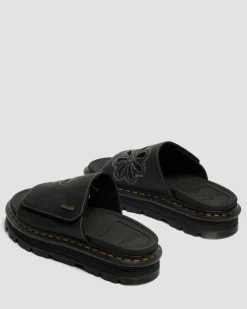 Dr. Martens Mules|Sandals*Zebzag Wyoming Leather Slides in Black Black — Wyoming