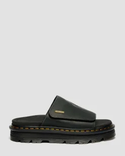Dr. Martens Mules|Sandals*Zebzag Wyoming Leather Slides in Black Black — Wyoming