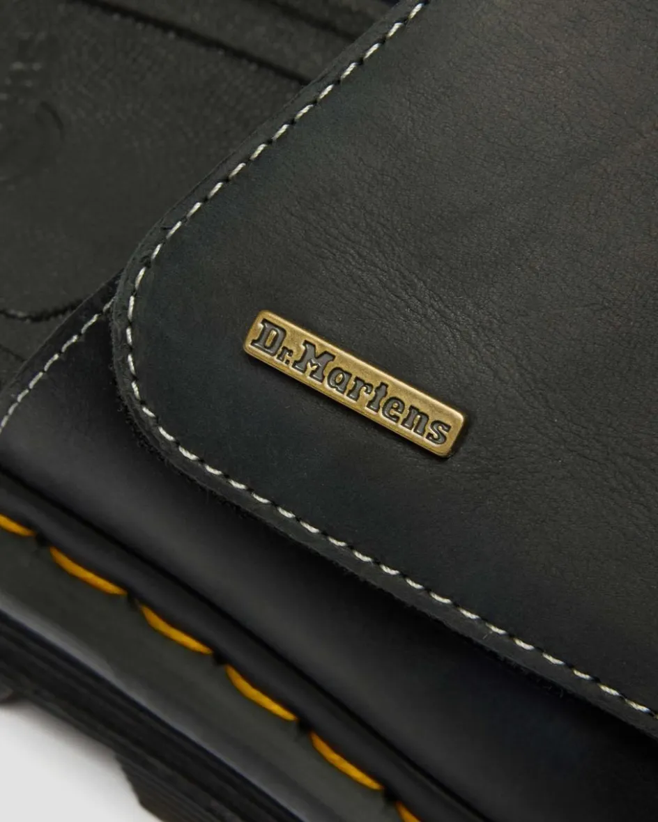 Dr. Martens Mules|Sandals*Zebzag Wyoming Leather Slides in Black Black — Wyoming