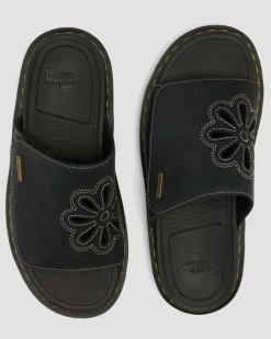 Dr. Martens Mules|Sandals*Zebzag Wyoming Leather Slides in Black Black — Wyoming